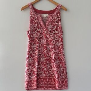 Magnolia Grace Alhambra Shift Dress Womens Large Petite LP Coral Sleeveless